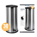 30L Pedal Bin-SS W/ Plastic Cover