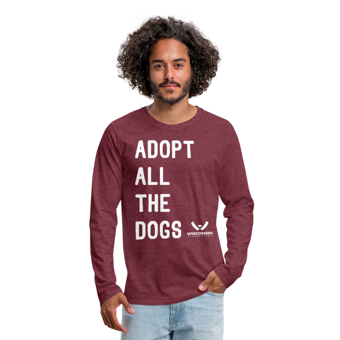 Adoption All the Dogs Classic Premium Long Sleeve T-Shirt - heather burgundy