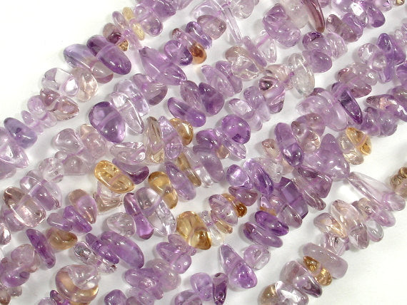 Ametrine, Approx 4mm-10mm Pebble Chips Beads, 16 Inch-BeadBasic