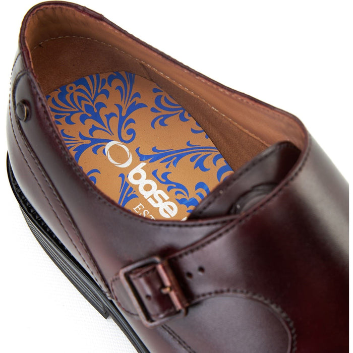Base London Taper Leather Men's Bordo Double Monk Shoes