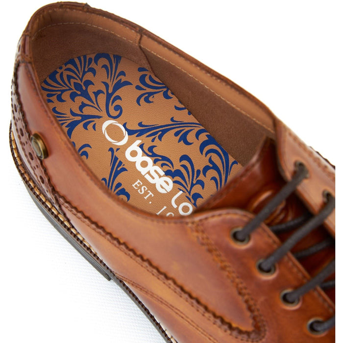 Base London York Leather Men's Burnt Tan Brogues Shoes
