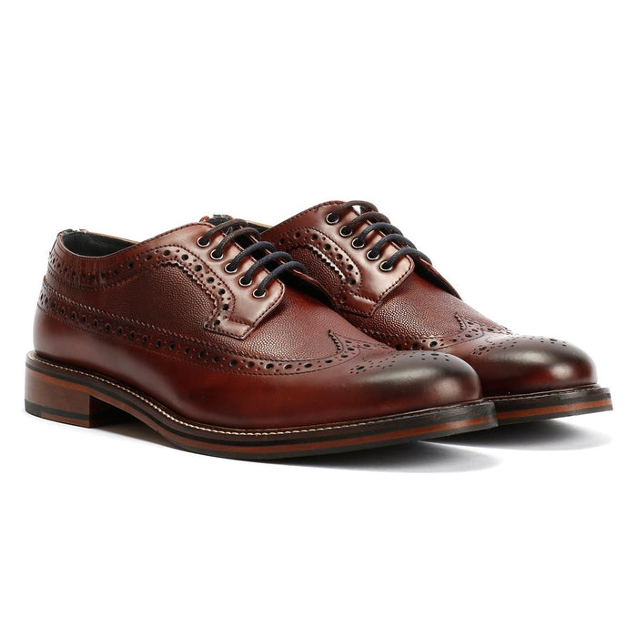 Ben Sherman Archie Brogue Leather Men's Burgundy Lace-Up Shoes