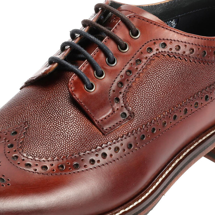 Ben Sherman Archie Brogue Leather Men's Burgundy Lace-Up Shoes