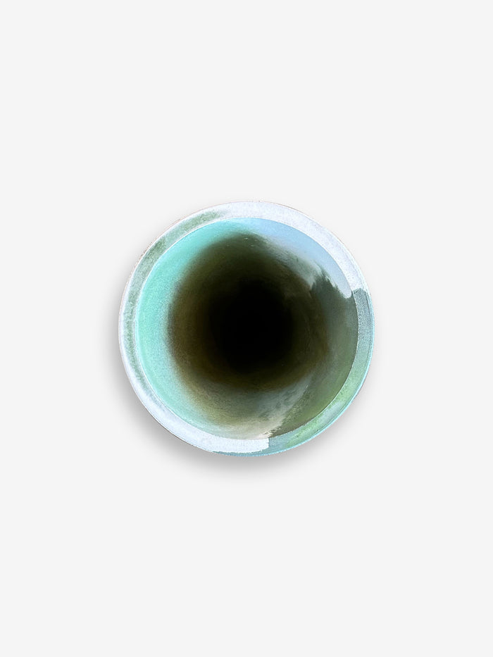 Beton Vase in Tie Dye Green Concrete by Michael Verheyden