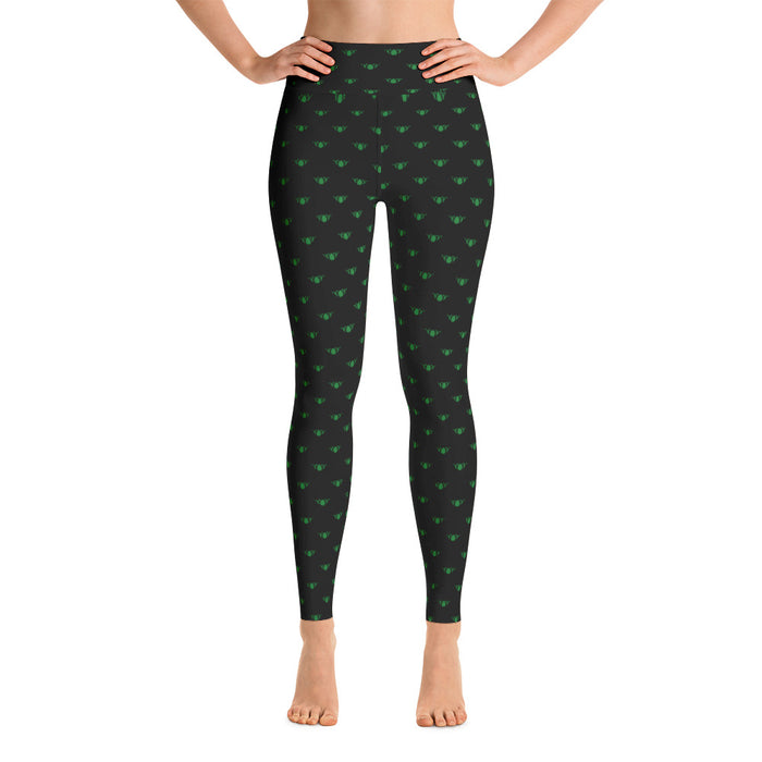 Black + Green Team Leggings