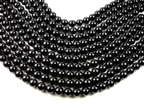 Black Onyx Beads, Round 12mm-BeadBasic