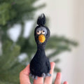 Black Sloppy Bird Finger Puppet - bubblegum market