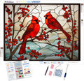 Bright Red Cardinals Perched on Branches