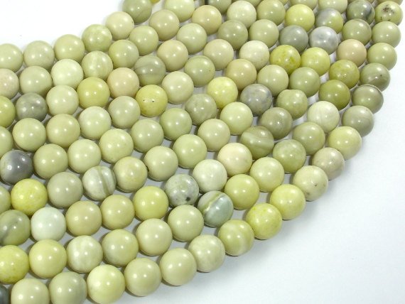 Butter Jade, 8mm Round Beads-BeadBasic