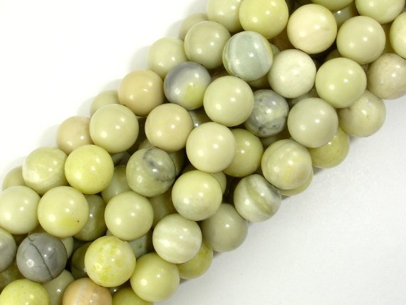 Butter Jade, 8mm Round Beads-BeadBasic
