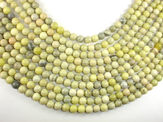 Butter Jade, 8mm Round Beads-BeadBasic