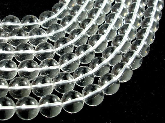 Clear Quartz, 12mm Round Beads-BeadBasic