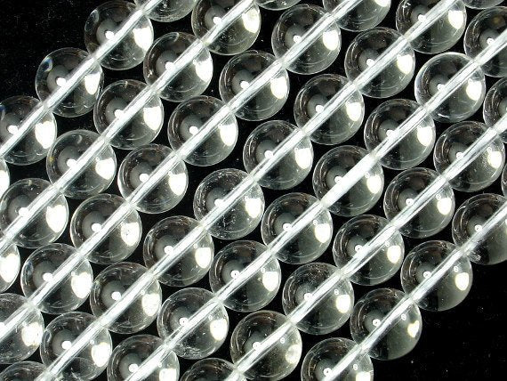 Clear Quartz, 12mm Round Beads-BeadBasic