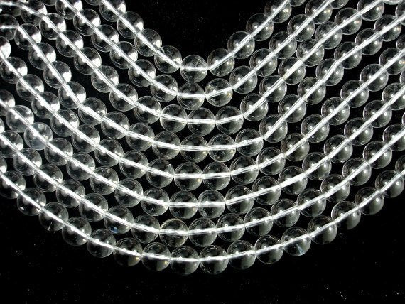 Clear Quartz, 12mm Round Beads-BeadBasic