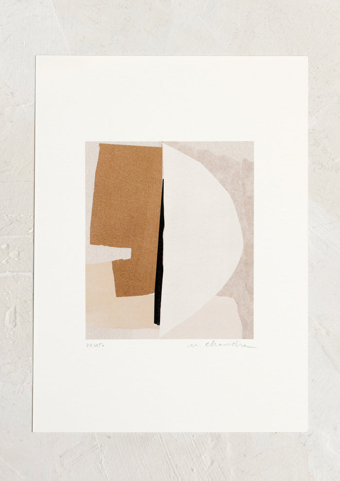 An abstract art print in neutral colors.