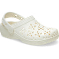 Crocs Classic Floral Cut Out Synthetic Women's Chalk Clogs