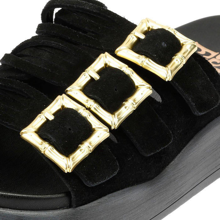 Desert Fleur Gypsum Tennesee Suede Women's Black Sandals