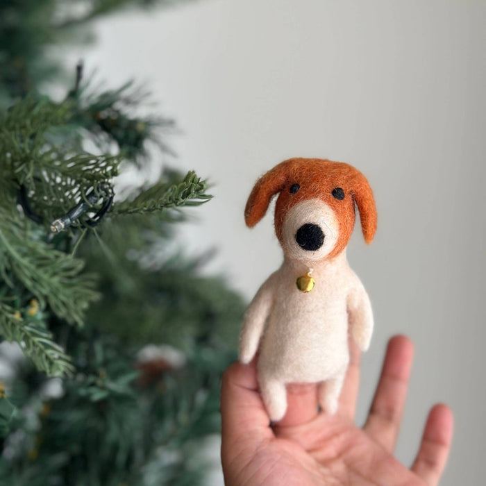 Dog with Bell Collar Finger Puppet - bubblegum market