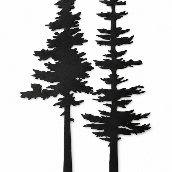 Duskgrove – Dimensional Pine Trees Metal Wall Art