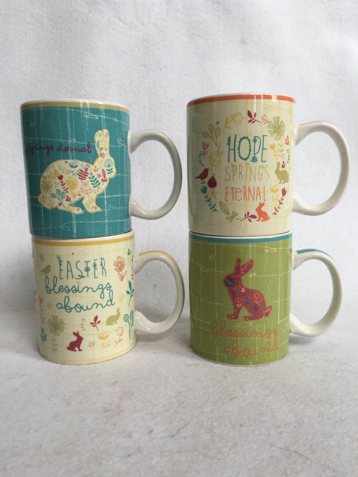 Easter Blessings Abound 4 piece Ceramic Mug Set