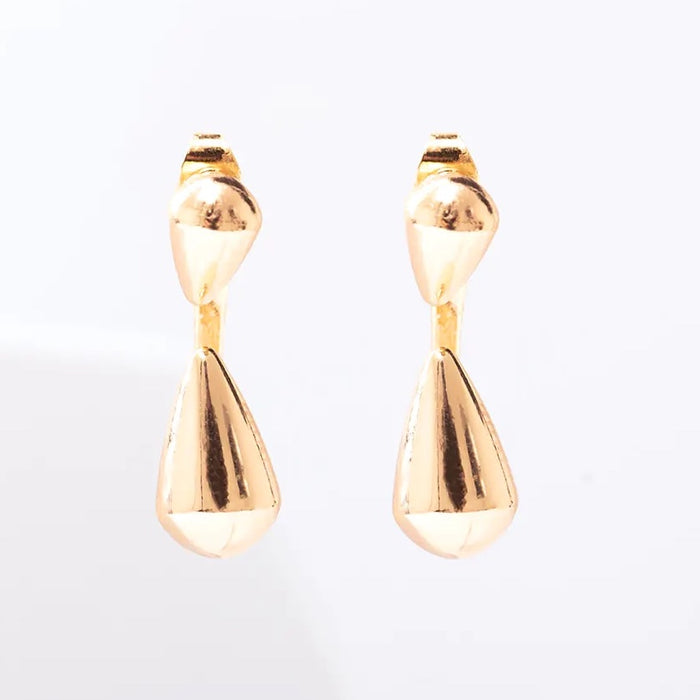 Edgy Petal - Earrings - Sports Luxe Gold Plated Teardrop #LUX-19