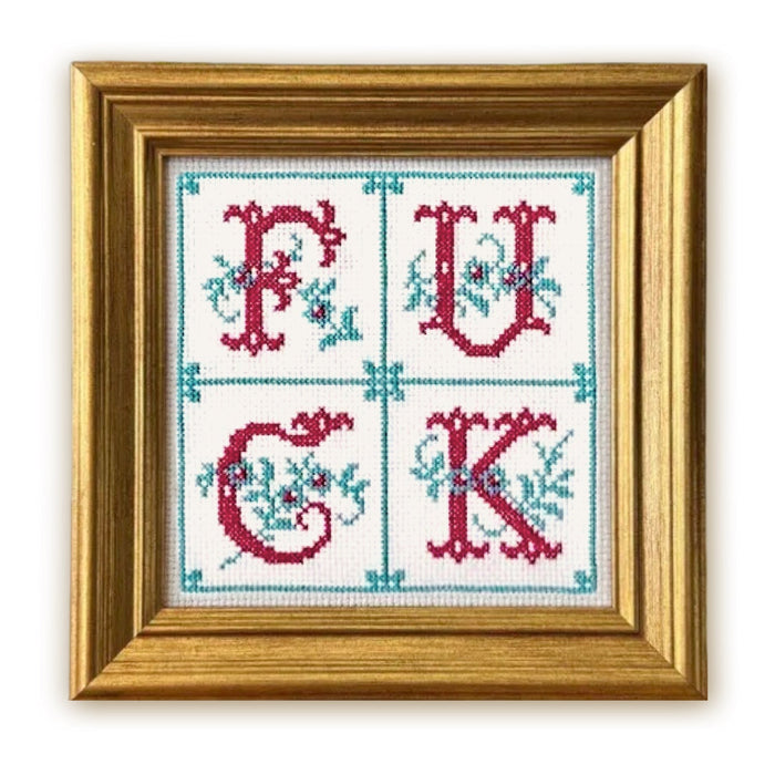 Fancy F*ck: Deluxe Cross - Stitch Kit - bubblegum market