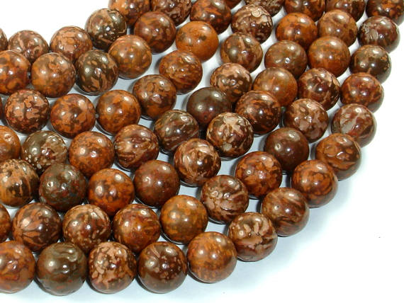 Firework Jasper, 10mm, Round Beads-BeadBasic