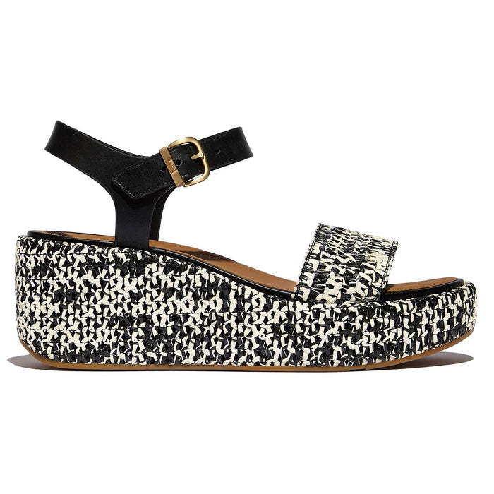 Fitflop Platfforms Wedge Faux Suede Women's Black/Ivory Sandals