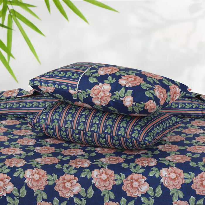 Floral Reversible Cotton Quilt Cover 6 Pcs Design 201 - Nishat Creative Store