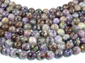 Genuine Charoite, 8mm Round Beads-BeadBasic