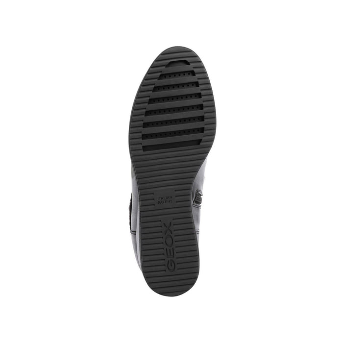 Geox Anylla 80% Leather Bovine Nappa-20% Leather Real Fur Women's Black Boots