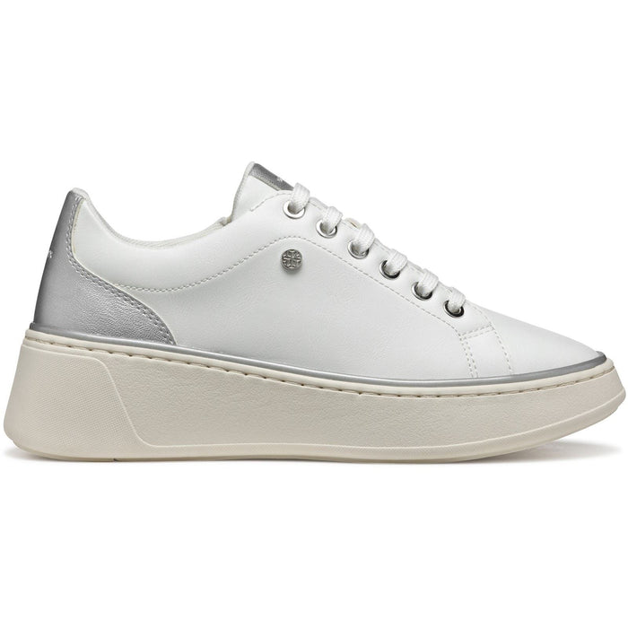 Geox D SUNNETTY Synthetic Women's White/Silver Trainers