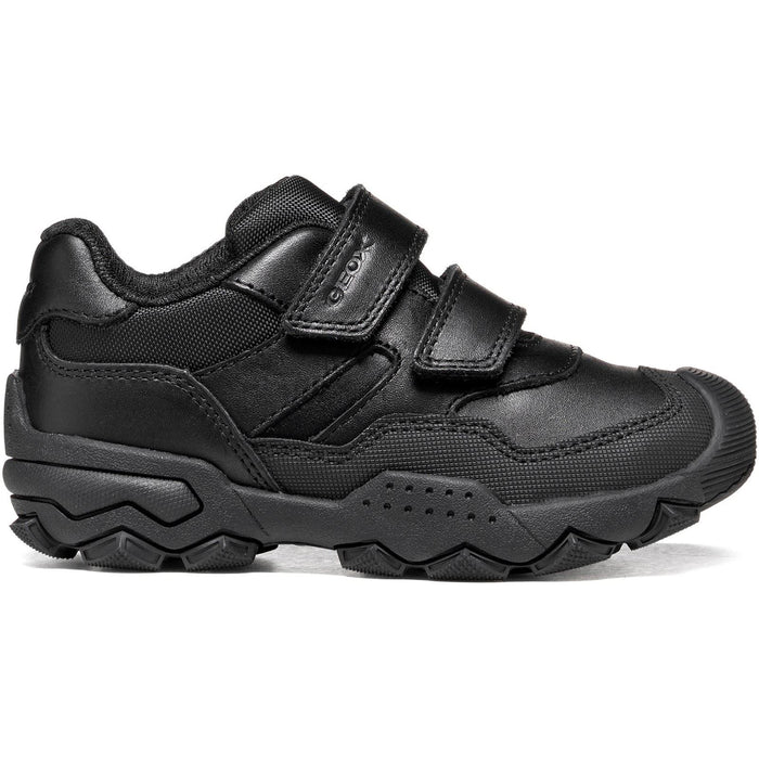 Geox J Buller Leather Black Trainers