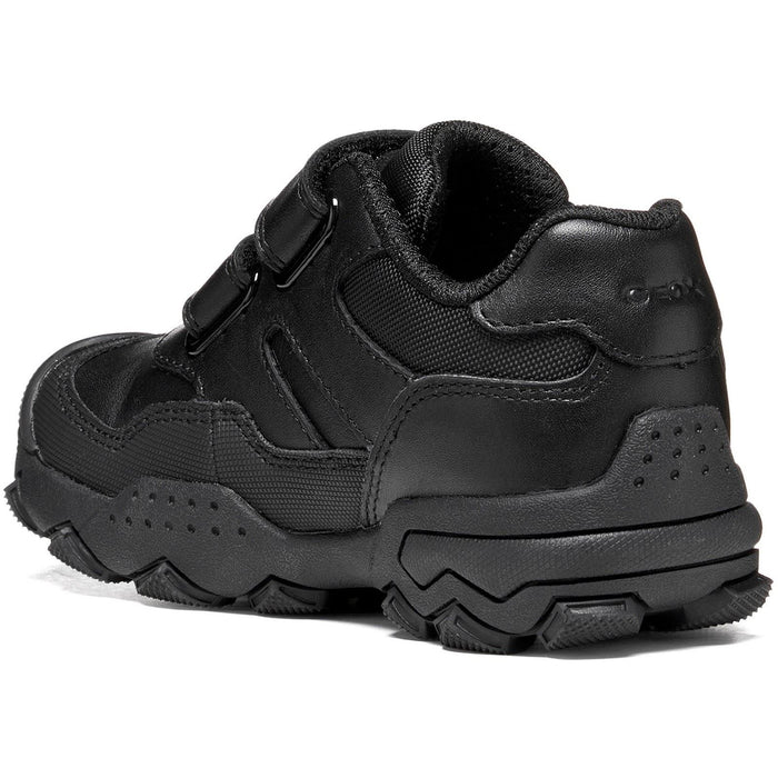 Geox J Buller Leather Black Trainers