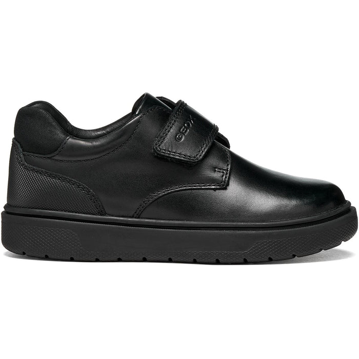 Geox J Riddock Leather Youth Black Shoes