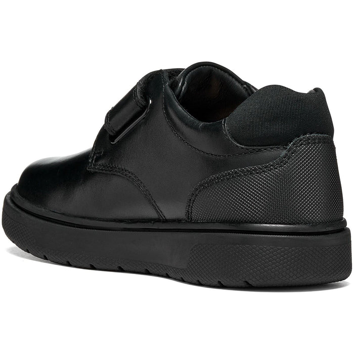 Geox J Riddock Leather Youth Black Shoes