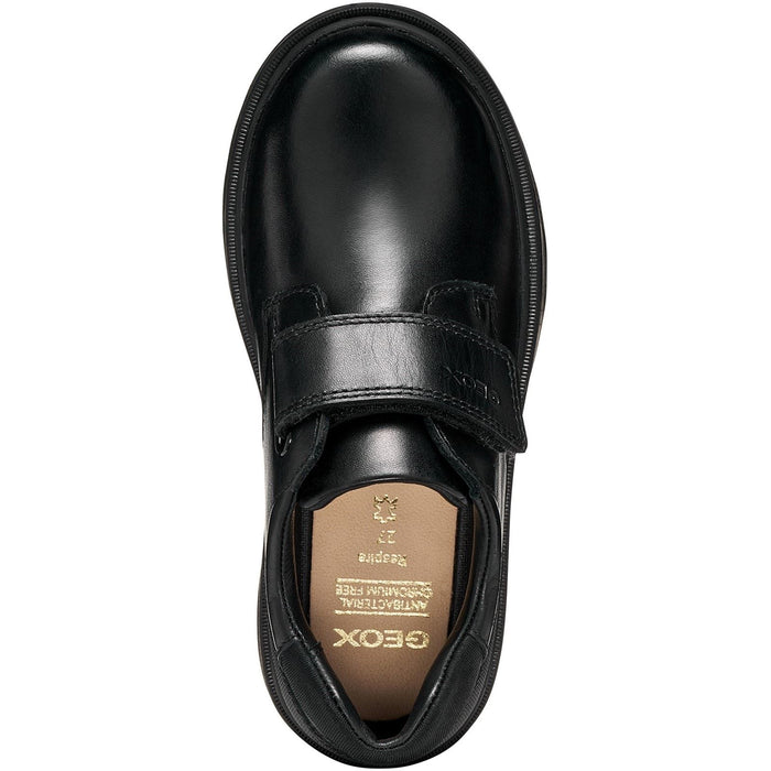 Geox J Riddock Leather Youth Black Shoes