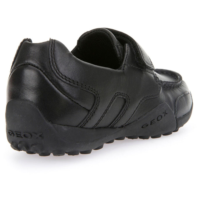 Geox J W.Snake Moc B Leather Black Moccasins Shoes