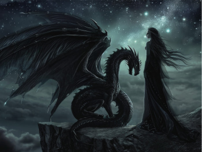 Gothic Angel and Night Dragon