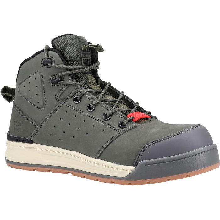 Hard Yakka 3056 Lace Zip Leather Olive Safety Boots