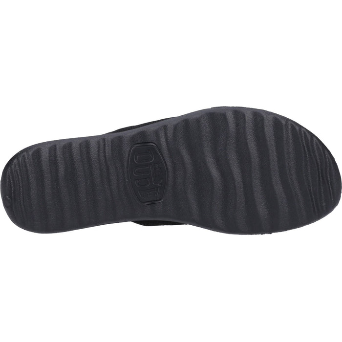 HEYDUDE Christi Slide Distressed Synthetic Women's Black Sandals