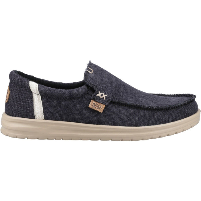 HEYDUDE Mikka Jute Linen Men's Black/Irish Cream Moccasins Shoes