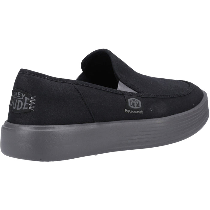 HEYDUDE Sunapee Canvas 100% Cotton Men's Black/Charcoal Loafers