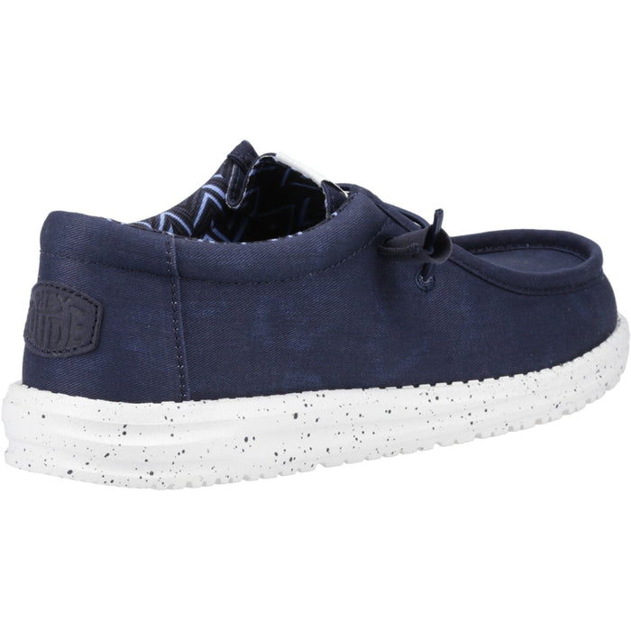 HEYDUDE Wally Canvas 100% Cotton Men's Navy Shoes