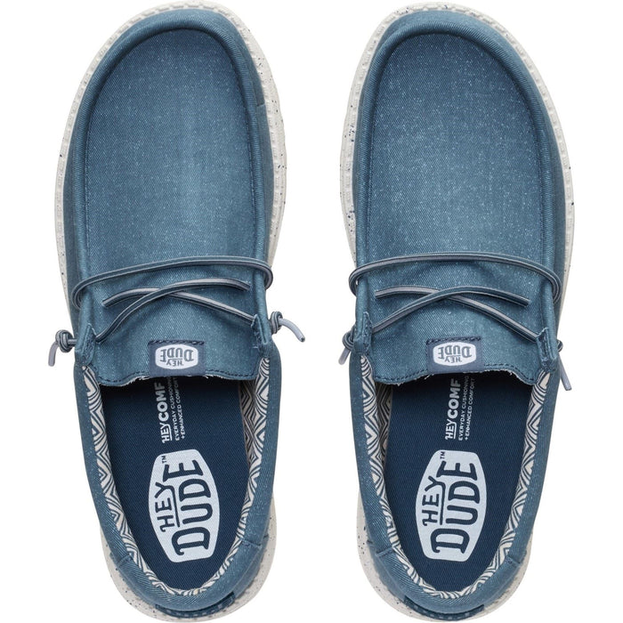 HEYDUDE Wally Stretch Cotton Men's Dark Slate Moccasins Shoes