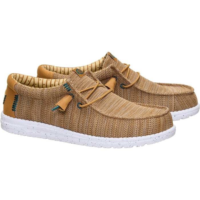 HEYDUDE Wally Stretch Sox Polyester Men's Tan Loafers