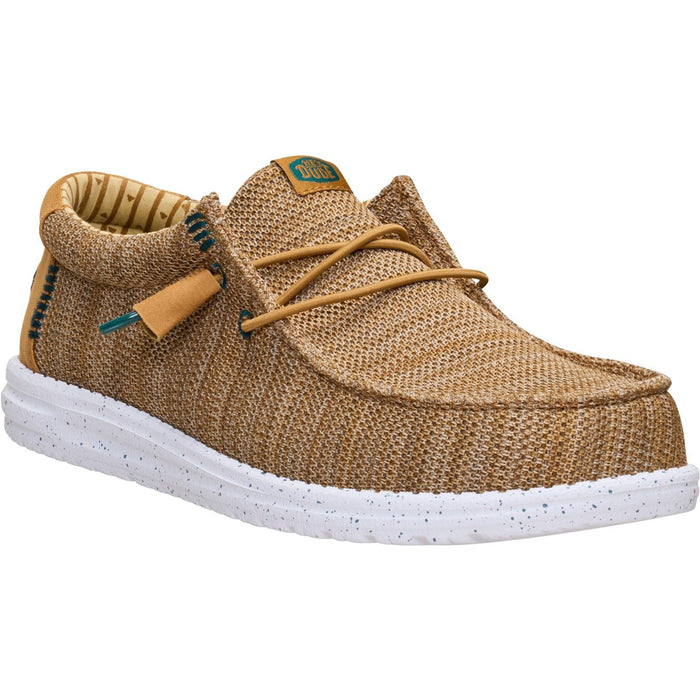 HEYDUDE Wally Stretch Sox Polyester Men's Tan Loafers