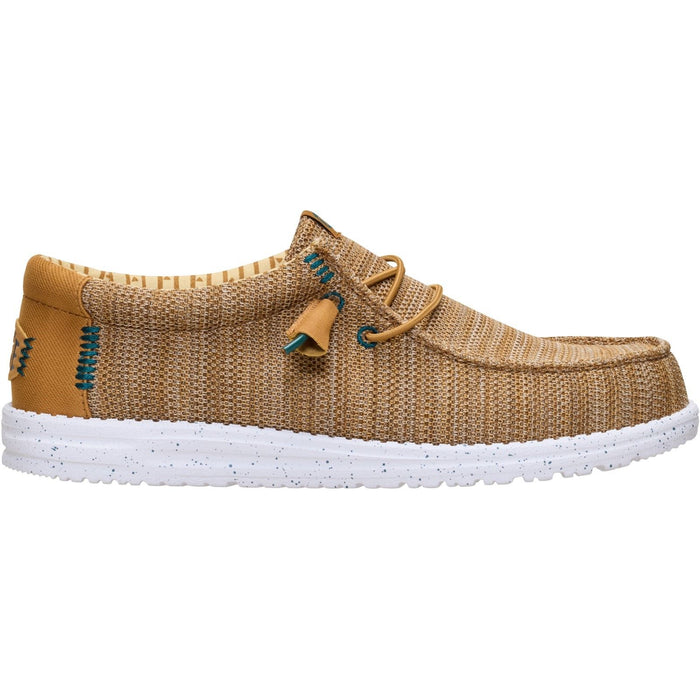 HEYDUDE Wally Stretch Sox Polyester Men's Tan Loafers