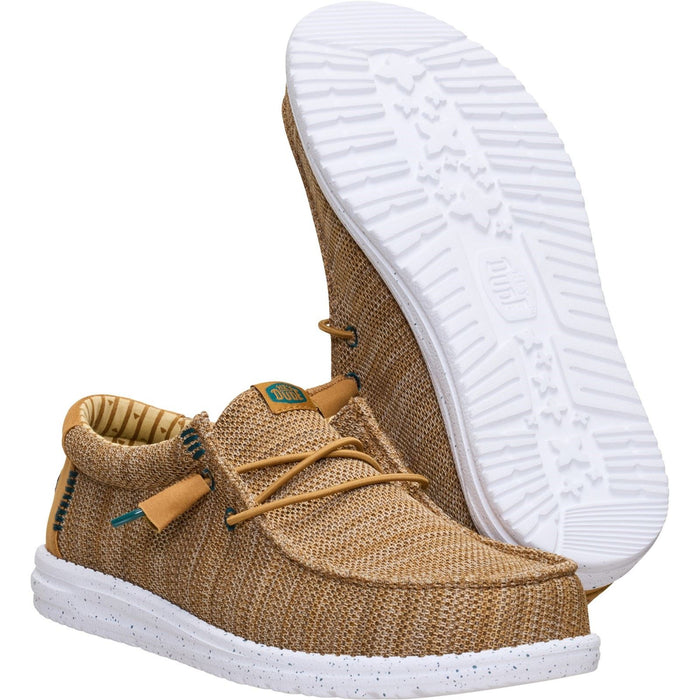 HEYDUDE Wally Stretch Sox Polyester Men's Tan Loafers