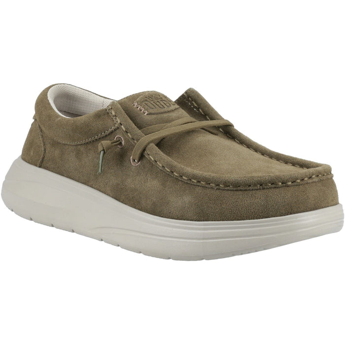 HEYDUDE Wally X Suede Suede Men's Dark Olive/Stone Grey Moccasins Shoes
